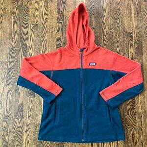 Patagonia Boys' Cement Blue Micro D Fleece Full Zip Jacket with Hood